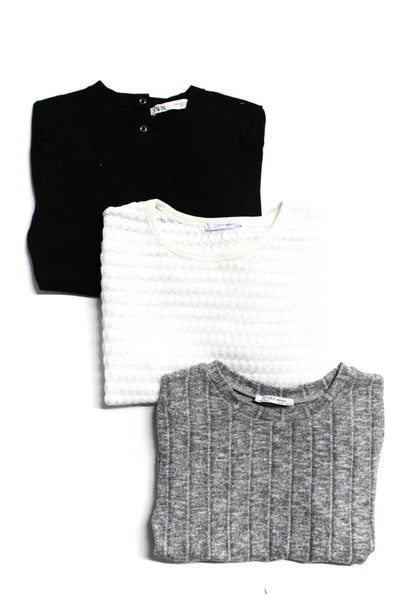 Zara Trafaluc Womens Sweaters White Grey Black Size Large Medium Lot 3
