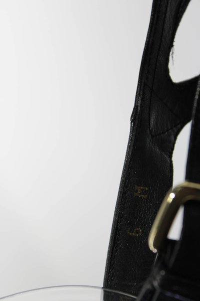 Stuart Weitzman Womens Stiletto Slingback Peep Toe Sandals Black Leather Size 6M