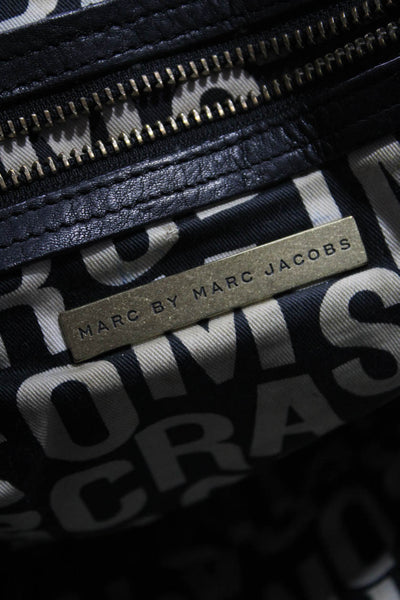 Marc By Marc Jacobs Womens Double Handle Turnlock Flap Shoulder Handbag Black
