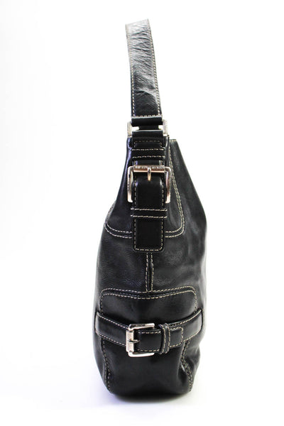 Michael Michael Kors Womens Single Handle Medium Shoulder Handbag Black Leather
