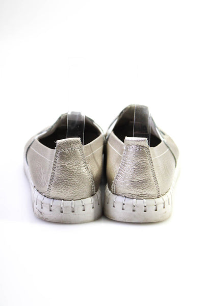 bernie mev. Womens Slop On Star Platform Star Sneakers Silver Tone Leather 40