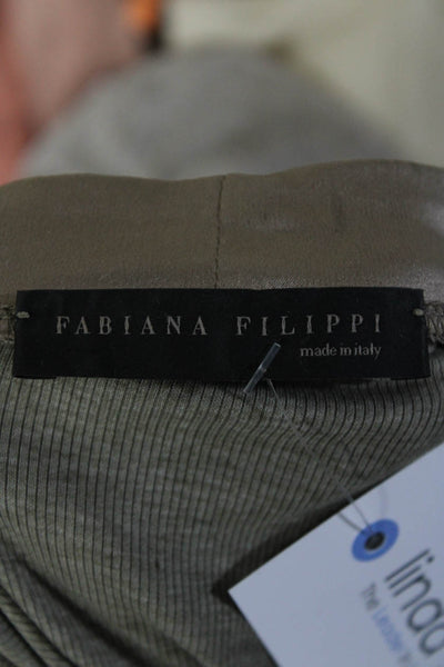 Fabiana Filippi Women's Cowl Neck Long Sleeve Knit Top Green Size S