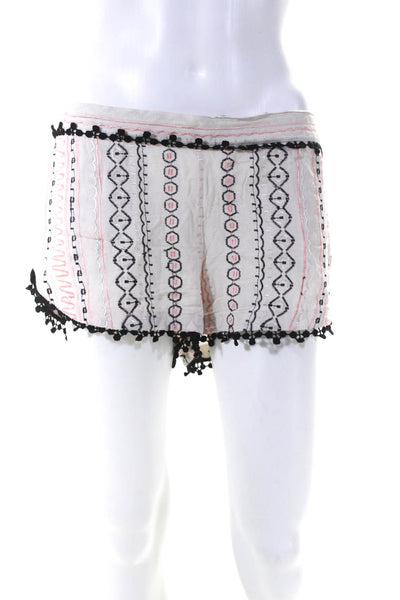 Gypsy 05 Sand Womens Embroidered Elastic Waist Shorts Beige Pink Black Size KL