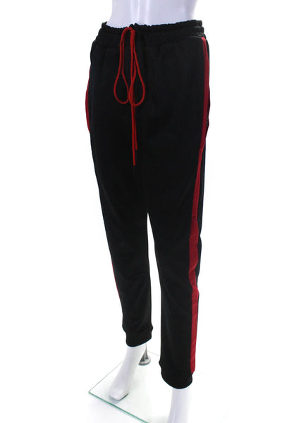 Only The Blind Can See Womens Striped Side Tied Tapered Pants Black Red Size M