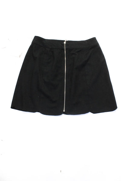 Wayf Bella Dahl Women's Faux Suede Front Zip Skirt Black Size S L, Lot 2