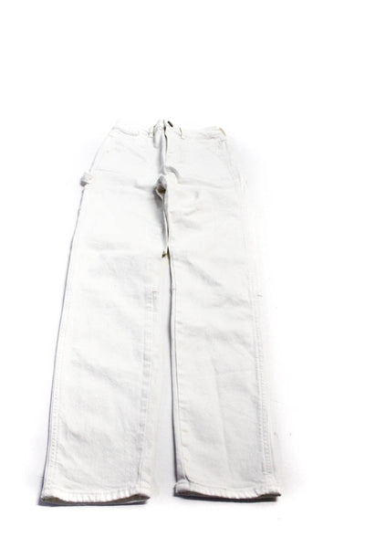 Asos Womens High Rise Skinny Leg Jeans White Black Cotton Size 25 Lot 2