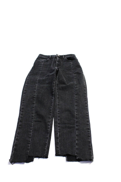 Asos Womens High Rise Skinny Leg Jeans White Black Cotton Size 25 Lot 2