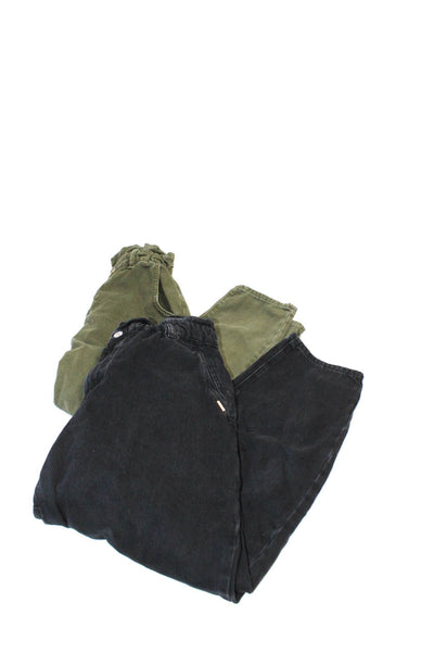 Zara Womens Skinny Slim Leg Jeans Green Black Cotton  Size 0 8 Lot 2