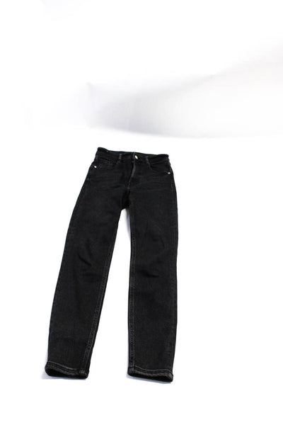 Zara Womens High Rise Skinny Leg Jeans Black Cotton Size 2 6 Lot 2