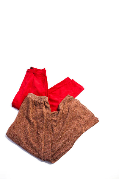 South Beach Daisy Street Womens Wide Leg Corduroy Pants Gold Red Size 4 6 Lot 2