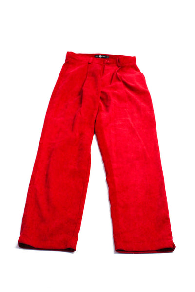 South Beach Daisy Street Womens Wide Leg Corduroy Pants Gold Red Size 4 6 Lot 2