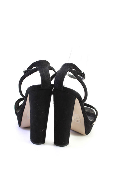 Asos Womens Suede Animal Print Platform Sandal Heels Brown Black Size 5