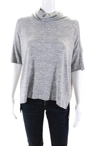 Rag & Bone Womens Jersey Knit Short Sleeve Cowl Neck Blouse Top Gray Size S