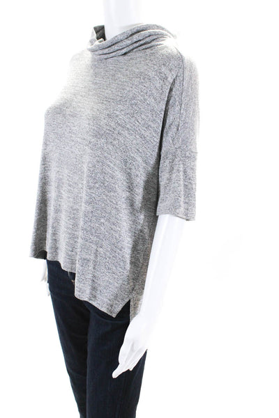 Rag & Bone Womens Jersey Knit Short Sleeve Cowl Neck Blouse Top Gray Size S