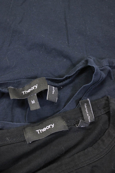 Theory Women's Cotton Long Sleeve Round Neck T-shirt Black Size M, Lot 2