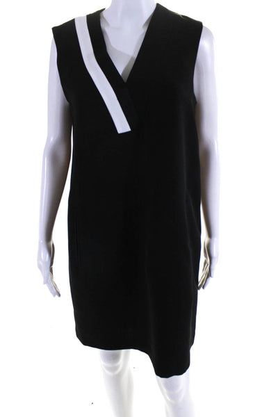 Rag & Bone Womens V Neck Sleeveless Shift Dress Black White Size 6