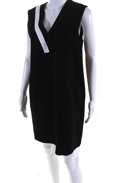 Rag & Bone Womens V Neck Sleeveless Shift Dress Black White Size 6