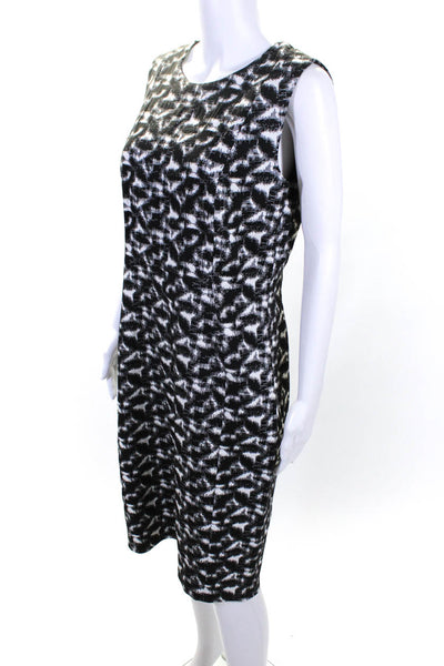 Calvin Klein Women's Sleeveless Abstract Print Sheath Dress Black Size 12