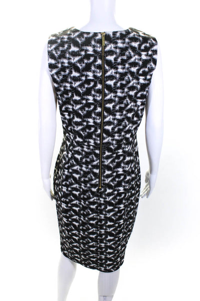 Calvin Klein Women's Sleeveless Abstract Print Sheath Dress Black Size 12
