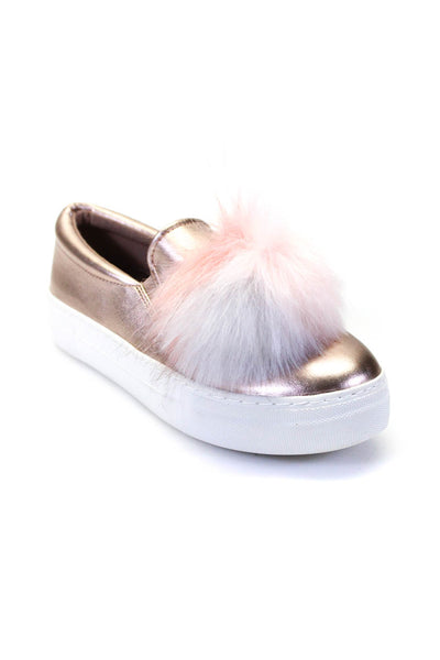 Steve Madden Women's Metallic Platform Pompom Slip On Shoes Pink Size 7.5