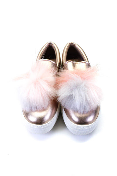 Steve Madden Women's Metallic Platform Pompom Slip On Shoes Pink Size 7.5