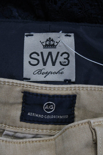SW3 Bespoke Adriano Goldschmied Womens Lace Skinny Pants Blue Tan Size 28 Lot 2