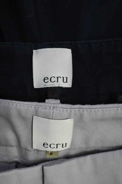 Ecru Womens Slim Fit Flat Front Khaki Chino Shorts Dark Blue Gray Size 6 8 Lot 2