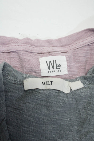 Wash Lab Women's V-Neck Short Sleeves T-Shirt Pink Gray Size M Lot 2