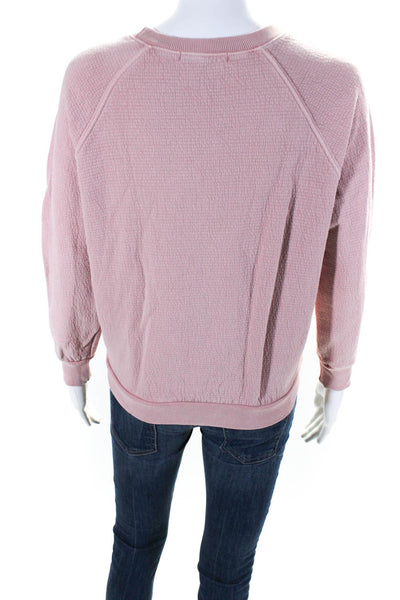 Perfect White Tee Womens Long Sleeve Pullover Crew Neck Sweatshirt Pink Size XS