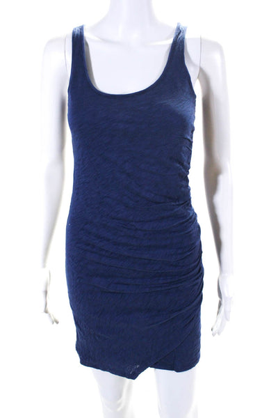 Goldie Womens Ruched Sleeveless Layered Mini Tank Top Dress Blue Size XS