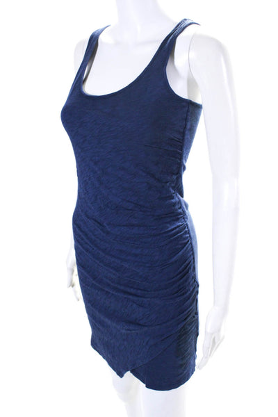 Goldie Womens Ruched Sleeveless Layered Mini Tank Top Dress Blue Size XS