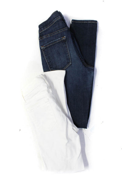 Frame Womens Cotton Distress Buttoned Skinny Leg Jeans Blue Size 25 Lot 2