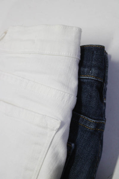 Frame Womens Cotton Distress Buttoned Skinny Leg Jeans Blue Size 25 Lot 2