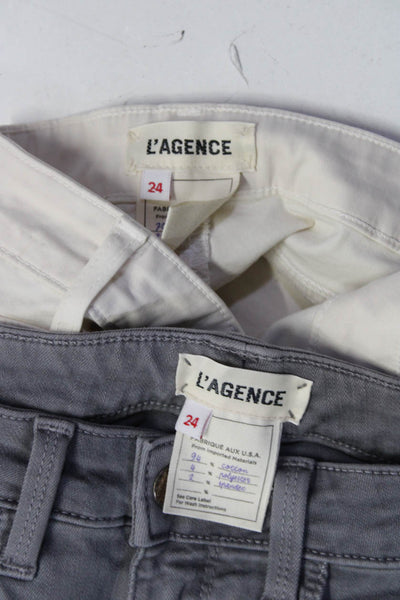 L'Agence Womens Cotton Buttoned-Up Skinny Leg Pants Beige Size EUR24 Lot 2