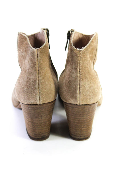 Club Monaco Womens Suede Hooden High Heel Ankle Boots Beige Size 36.5 6.5