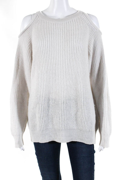 IRO Womens Alpaca Pullover Crew Neck Lineisy Sweater White Size Small