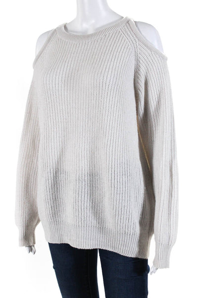 IRO Womens Alpaca Pullover Crew Neck Lineisy Sweater White Size Small