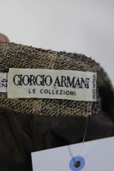 Giorgio Armani Le Collezioni Womens Woven Buttoned Back Tank Blouse Brown Size 8