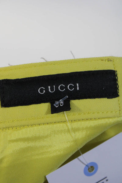 Gucci Women's Flat Front Straight Leg Yellow Size 38