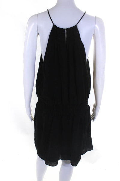 Joie Women's Sleeveless Silk Blouson Mini Dress Black Size M