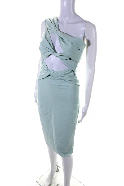 Cushnie Et Ochs Women's Off The Shoulder Cutout Midi Dress Mint Green Size 2