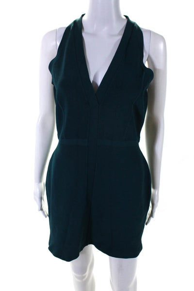 Narciso Rodriguez Women's V-Neck Sleeveless Bodycon Mini Dress Green Size 46