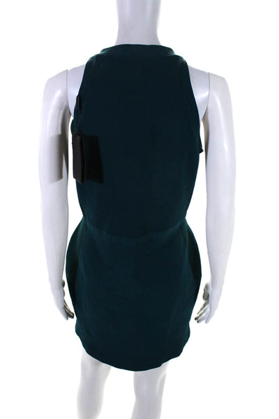 Narciso Rodriguez Women's V-Neck Sleeveless Bodycon Mini Dress Green Size 46