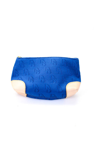 Dooney & Bourke Women's Leather Trim Zip Pouch Blue Size S