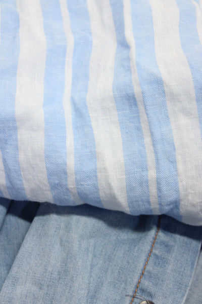 Polo Ralph Lauren Henry & Belle Womens Linen Striped Blouse Blue Size XS S Lot 2