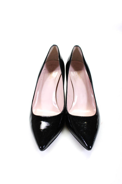 Kate Spade New York Womens Patent Leather Pointed Toe High Heels Black Size 8