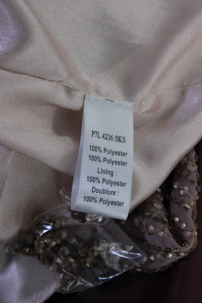 Parker  Women's High Neck Sleeveless Sequin Blouse Mauve Size S