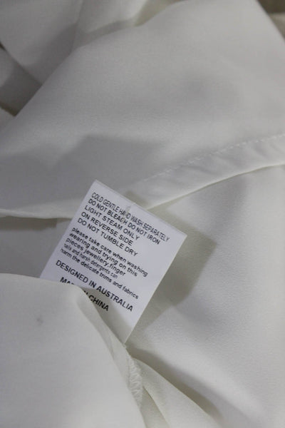 Elliatt Women's V-Neck Long Sleeves Wrap Blouse White Size M
