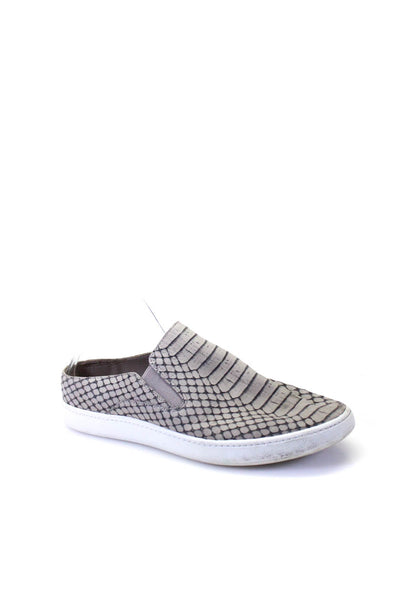 Vince Women's Round Toe Slip-On Texture Mules Gray Size 8