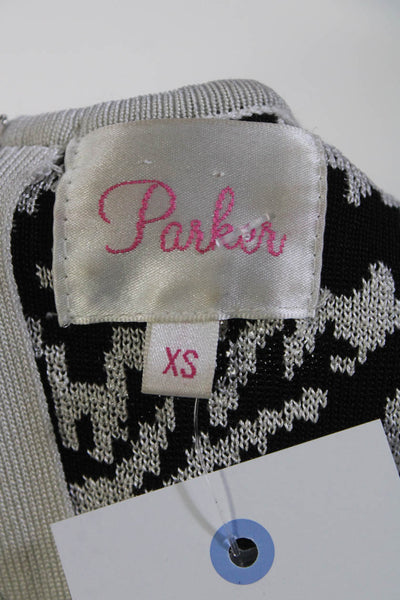 Parker Women's Round Neck Short Sleeves Mini Dress Black Size XS